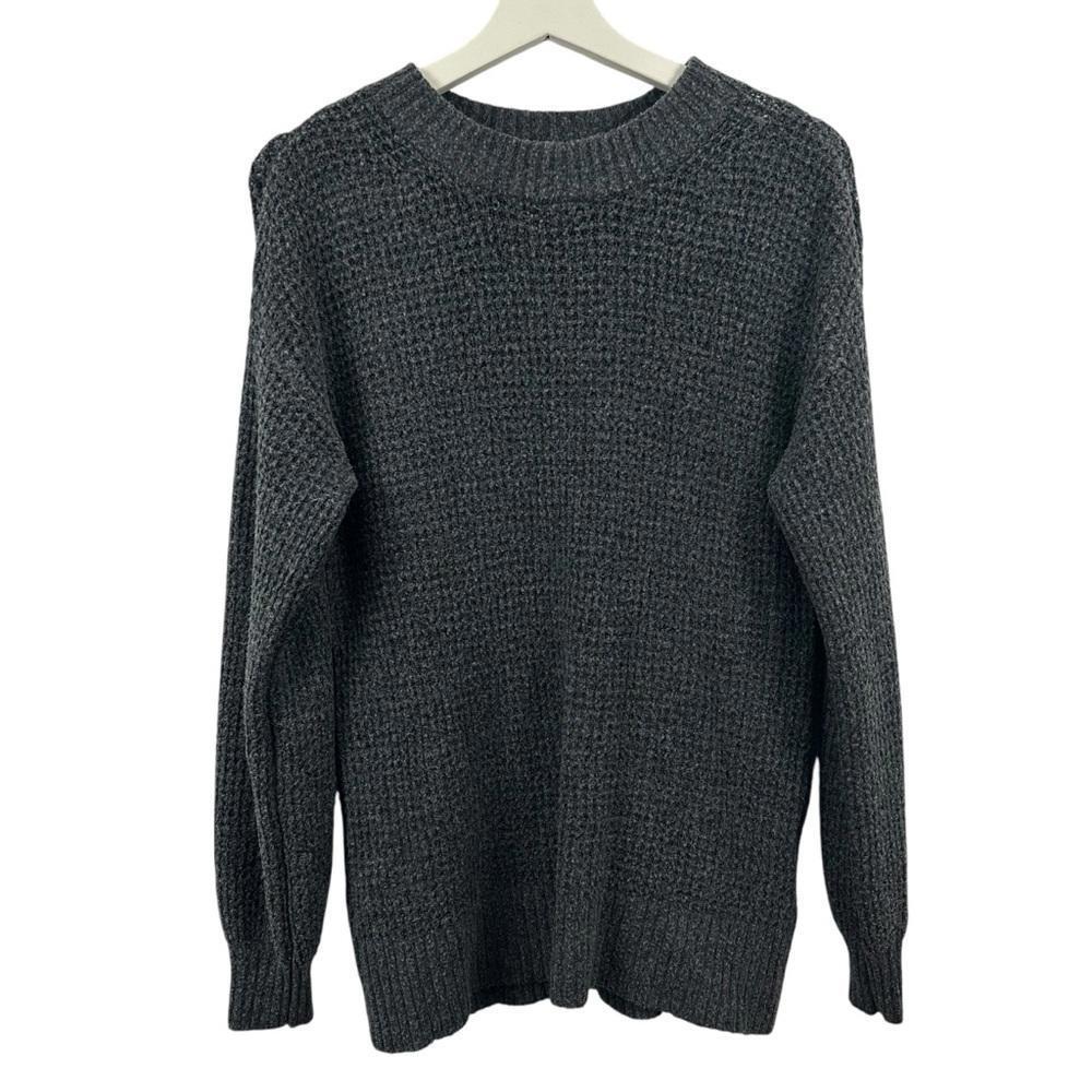 American Eagle Women’s Waffle Knit Grey Long Sleeve Sweater Size XS